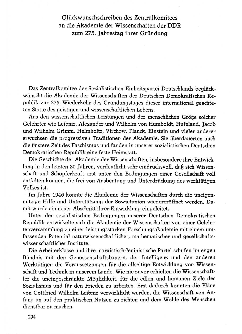 Dokumente der Sozialistischen Einheitspartei Deutschlands (SED) [Deutsche Demokratische Republik (DDR)] 1974-1975, Seite 294 (Dok. SED DDR 1978, Bd. ⅩⅤ, S. 294)