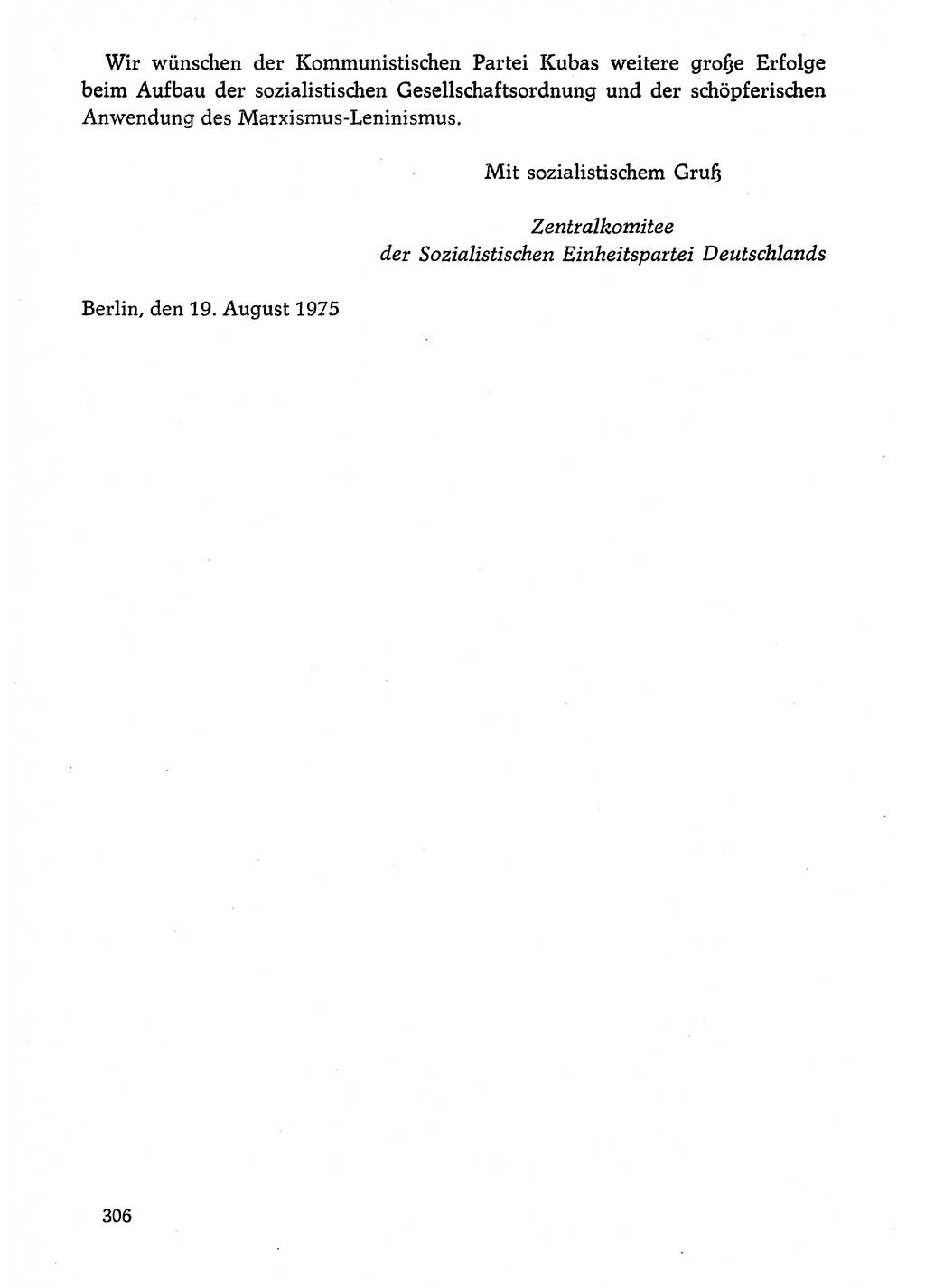 Dokumente der Sozialistischen Einheitspartei Deutschlands (SED) [Deutsche Demokratische Republik (DDR)] 1974-1975, Seite 306 (Dok. SED DDR 1978, Bd. ⅩⅤ, S. 306)