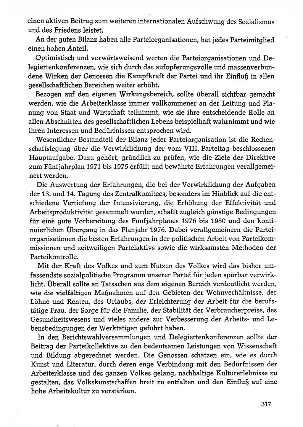 Dokumente der Sozialistischen Einheitspartei Deutschlands (SED) [Deutsche Demokratische Republik (DDR)] 1974-1975, Seite 317 (Dok. SED DDR 1978, Bd. ⅩⅤ, S. 317)