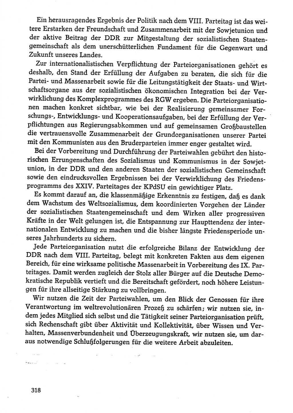 Dokumente der Sozialistischen Einheitspartei Deutschlands (SED) [Deutsche Demokratische Republik (DDR)] 1974-1975, Seite 318 (Dok. SED DDR 1978, Bd. ⅩⅤ, S. 318)