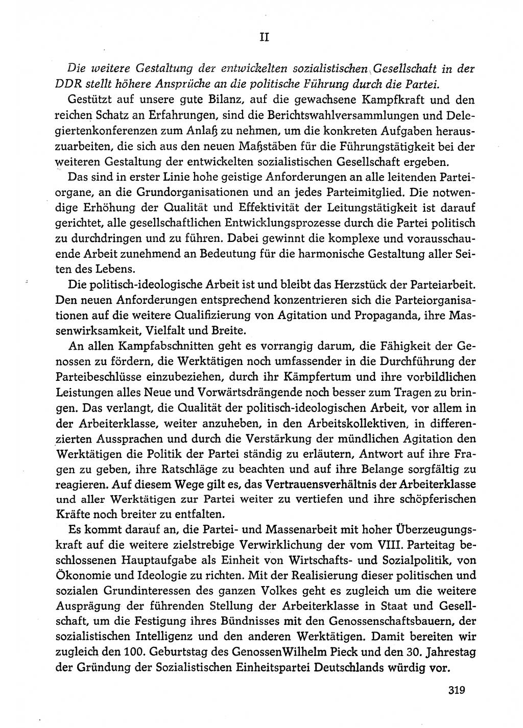 Dokumente der Sozialistischen Einheitspartei Deutschlands (SED) [Deutsche Demokratische Republik (DDR)] 1974-1975, Seite 319 (Dok. SED DDR 1978, Bd. ⅩⅤ, S. 319)