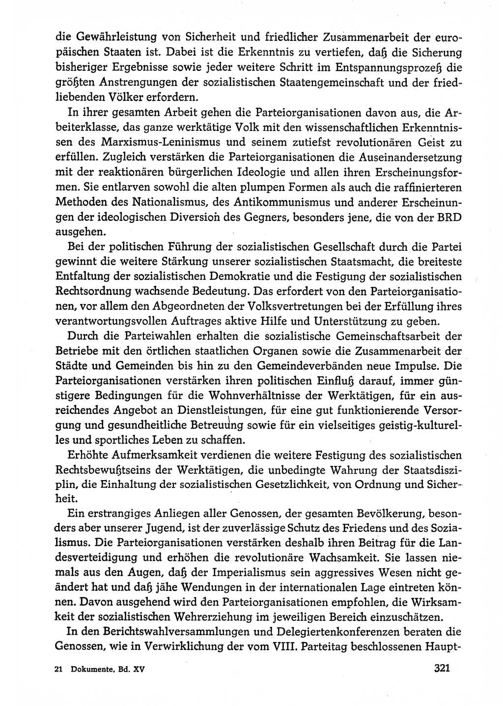 Dokumente der Sozialistischen Einheitspartei Deutschlands (SED) [Deutsche Demokratische Republik (DDR)] 1974-1975, Seite 321 (Dok. SED DDR 1978, Bd. ⅩⅤ, S. 321)