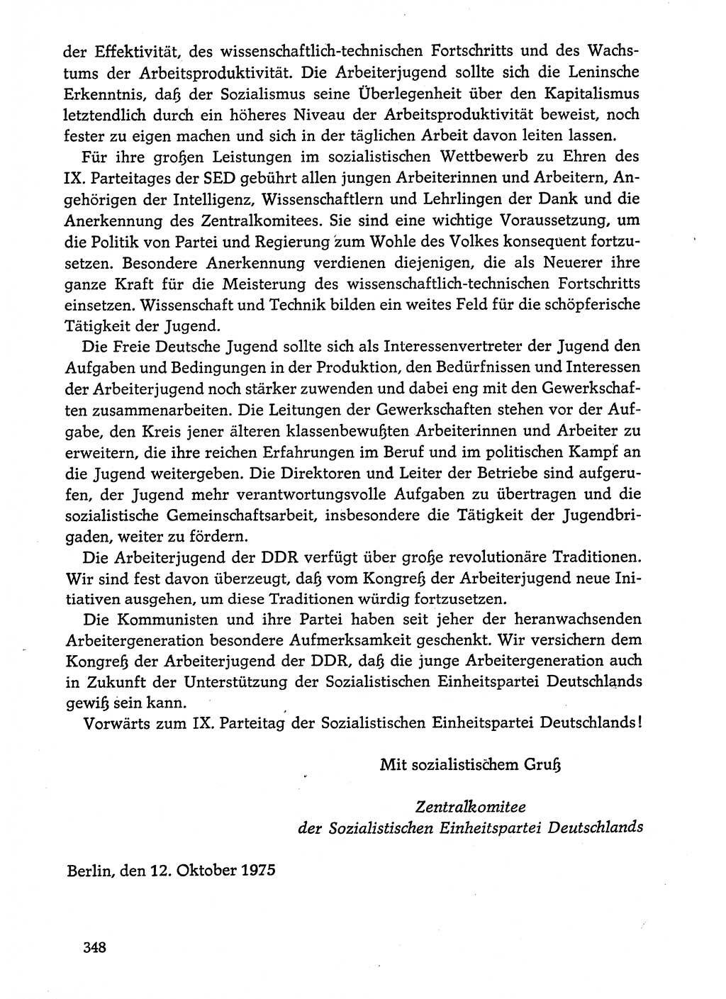 Dokumente der Sozialistischen Einheitspartei Deutschlands (SED) [Deutsche Demokratische Republik (DDR)] 1974-1975, Seite 348 (Dok. SED DDR 1978, Bd. ⅩⅤ, S. 348)