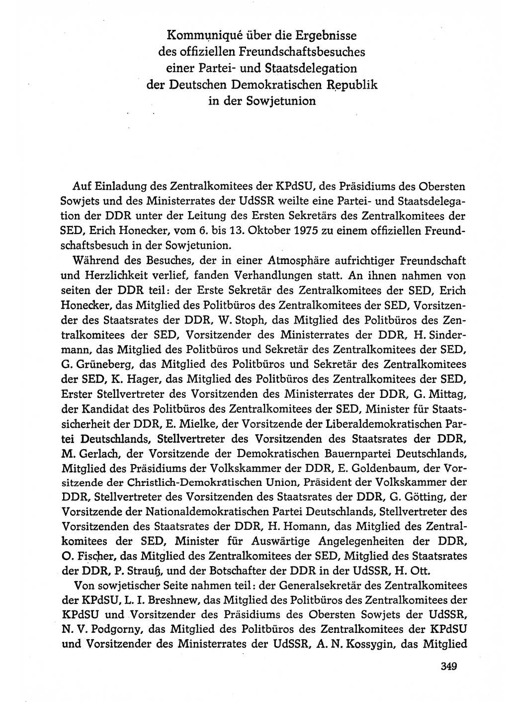 Dokumente der Sozialistischen Einheitspartei Deutschlands (SED) [Deutsche Demokratische Republik (DDR)] 1974-1975, Seite 349 (Dok. SED DDR 1978, Bd. ⅩⅤ, S. 349)