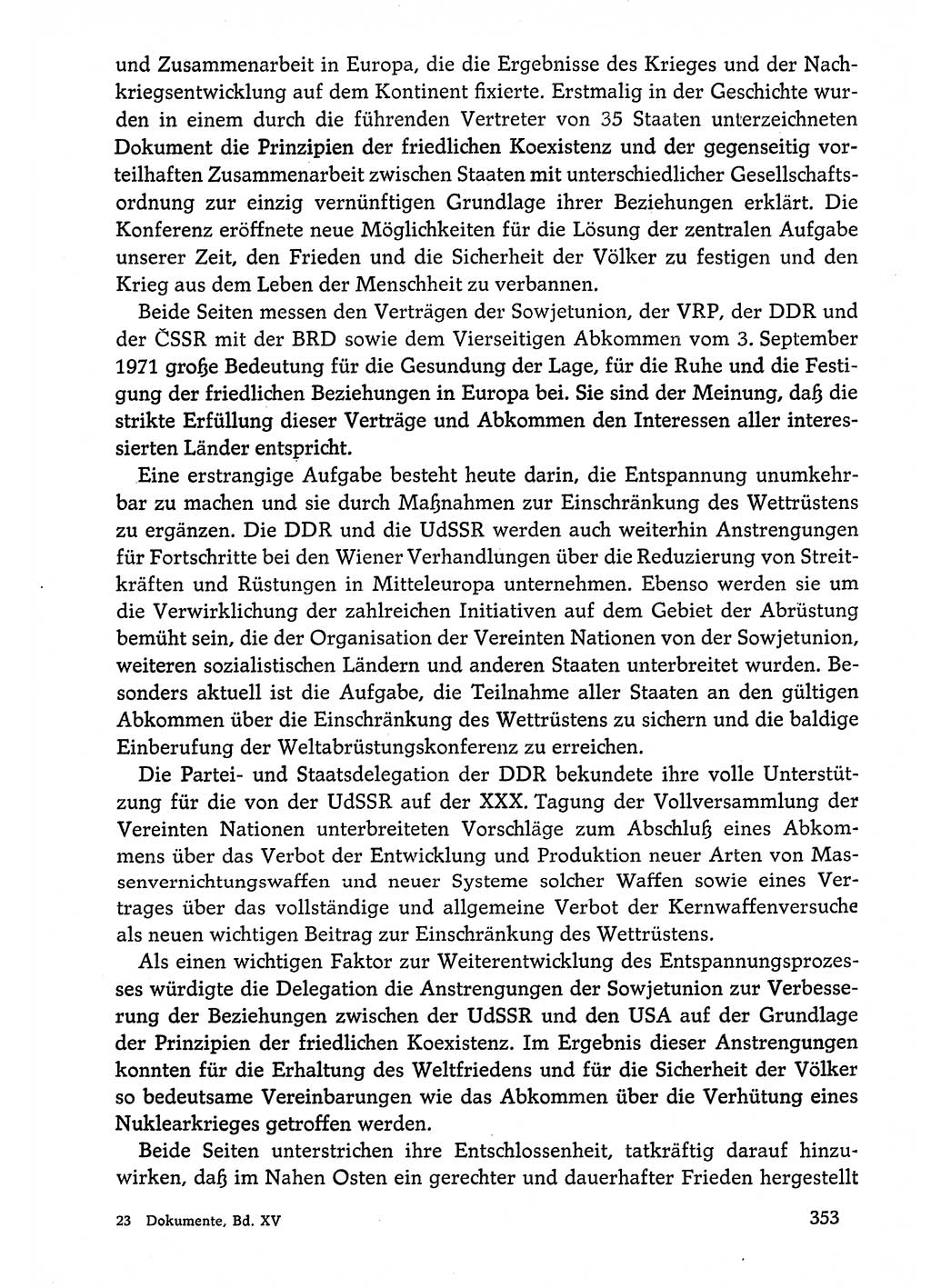 Dokumente der Sozialistischen Einheitspartei Deutschlands (SED) [Deutsche Demokratische Republik (DDR)] 1974-1975, Seite 353 (Dok. SED DDR 1978, Bd. ⅩⅤ, S. 353)