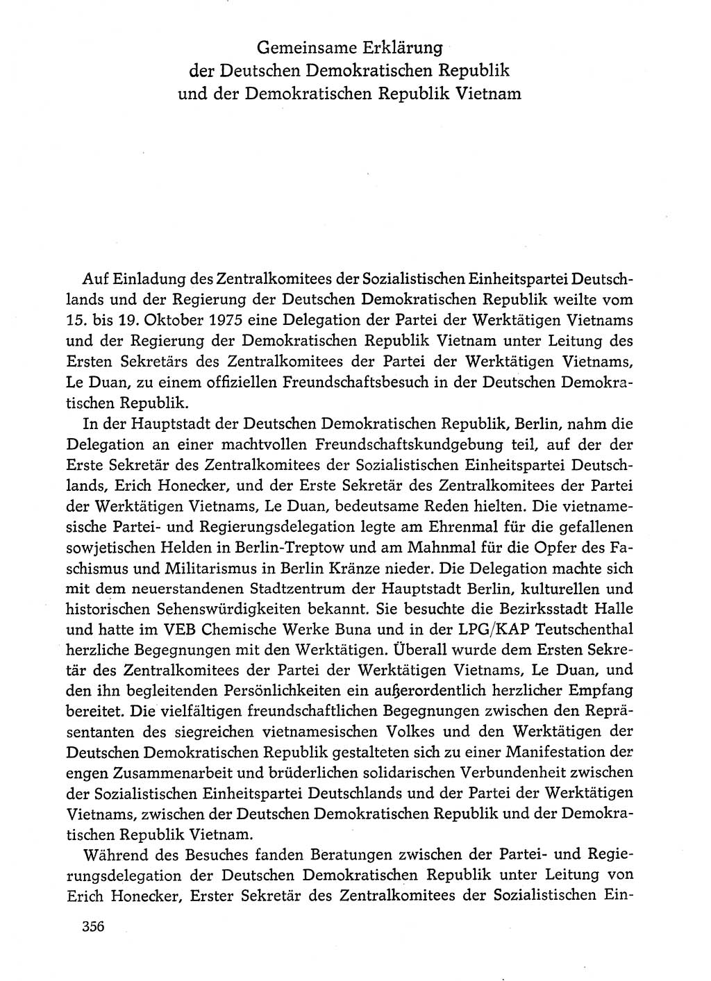 Dokumente der Sozialistischen Einheitspartei Deutschlands (SED) [Deutsche Demokratische Republik (DDR)] 1974-1975, Seite 356 (Dok. SED DDR 1978, Bd. ⅩⅤ, S. 356)