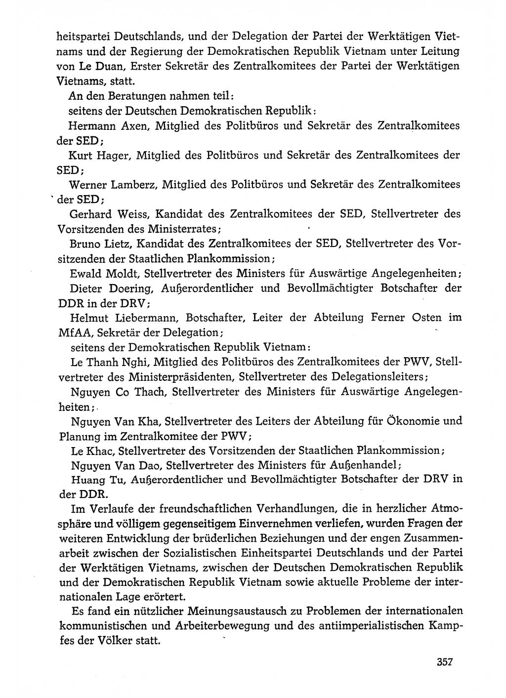 Dokumente der Sozialistischen Einheitspartei Deutschlands (SED) [Deutsche Demokratische Republik (DDR)] 1974-1975, Seite 357 (Dok. SED DDR 1978, Bd. ⅩⅤ, S. 357)