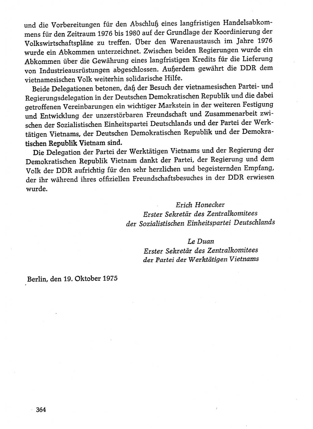 Dokumente der Sozialistischen Einheitspartei Deutschlands (SED) [Deutsche Demokratische Republik (DDR)] 1974-1975, Seite 364 (Dok. SED DDR 1978, Bd. ⅩⅤ, S. 364)