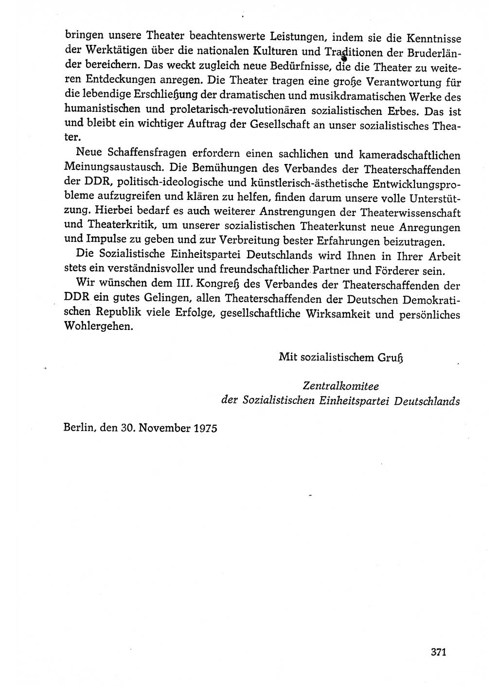 Dokumente der Sozialistischen Einheitspartei Deutschlands (SED) [Deutsche Demokratische Republik (DDR)] 1974-1975, Seite 371 (Dok. SED DDR 1978, Bd. ⅩⅤ, S. 371)