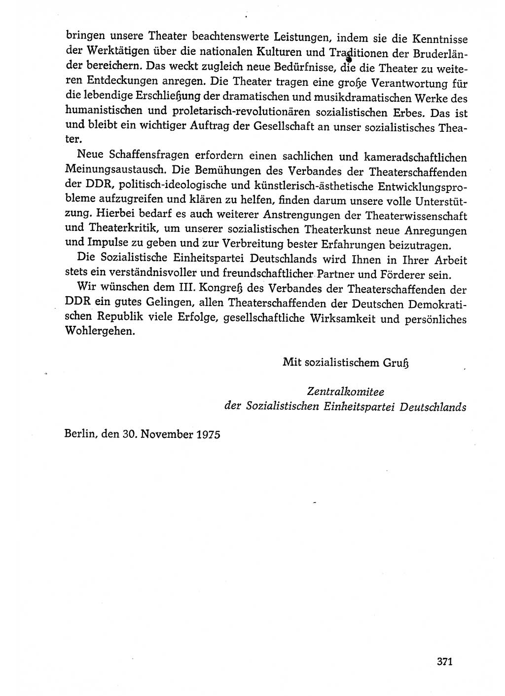 Dokumente der Sozialistischen Einheitspartei Deutschlands (SED) [Deutsche Demokratische Republik (DDR)] 1974-1975, Seite 371 (Dok. SED DDR 1978, Bd. ⅩⅤ, S. 371)