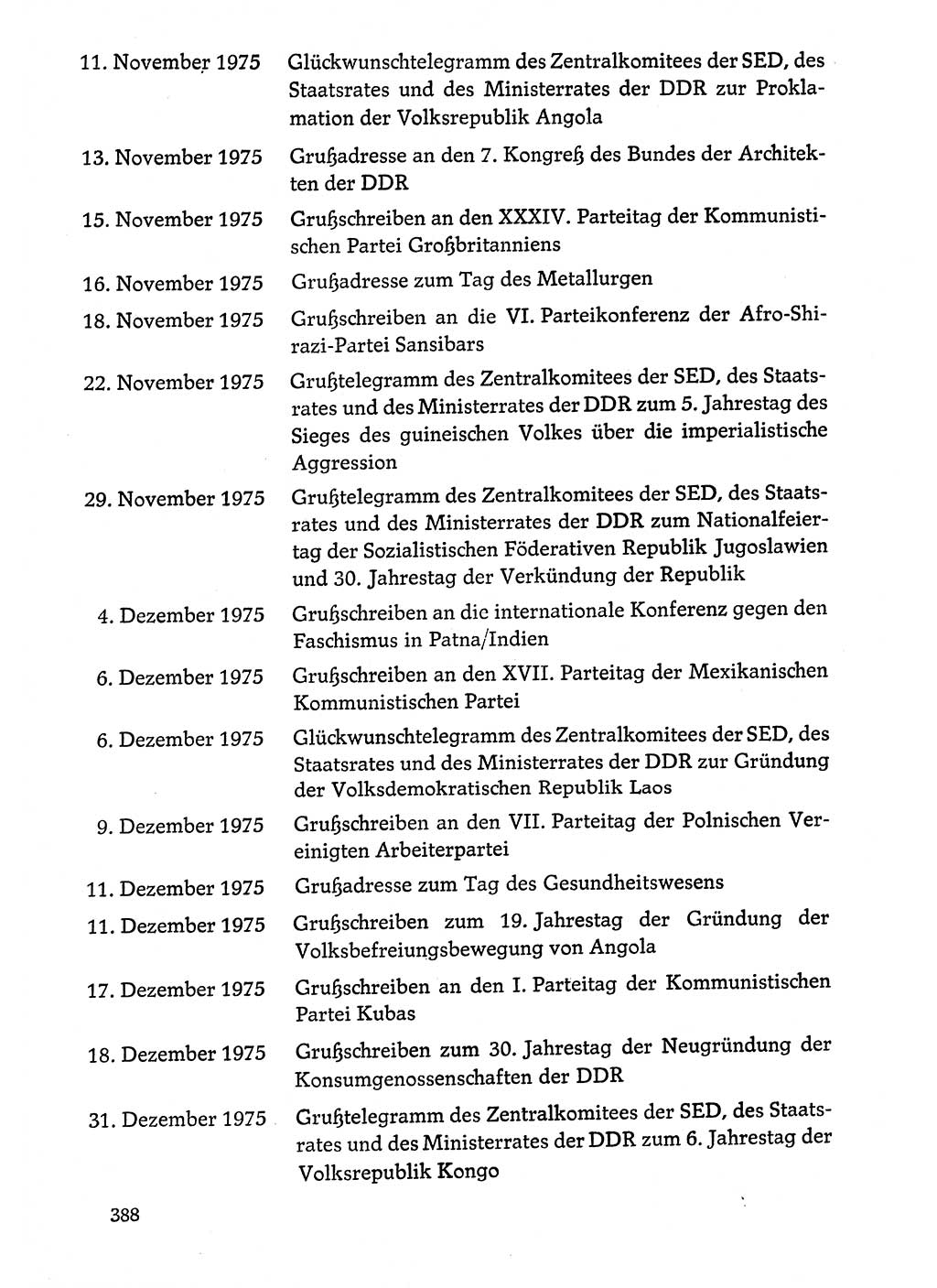 Dokumente der Sozialistischen Einheitspartei Deutschlands (SED) [Deutsche Demokratische Republik (DDR)] 1974-1975, Seite 388 (Dok. SED DDR 1978, Bd. ⅩⅤ, S. 388)