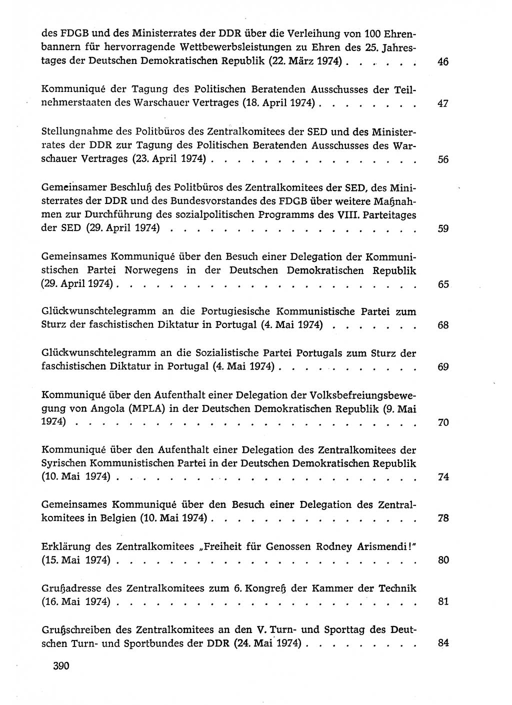 Dokumente der Sozialistischen Einheitspartei Deutschlands (SED) [Deutsche Demokratische Republik (DDR)] 1974-1975, Seite 390 (Dok. SED DDR 1978, Bd. ⅩⅤ, S. 390)