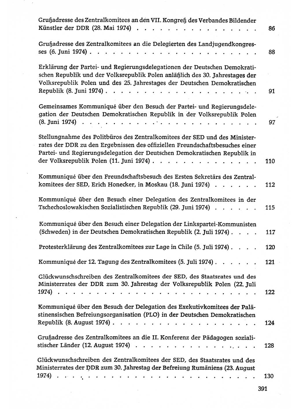 Dokumente der Sozialistischen Einheitspartei Deutschlands (SED) [Deutsche Demokratische Republik (DDR)] 1974-1975, Seite 391 (Dok. SED DDR 1978, Bd. ⅩⅤ, S. 391)