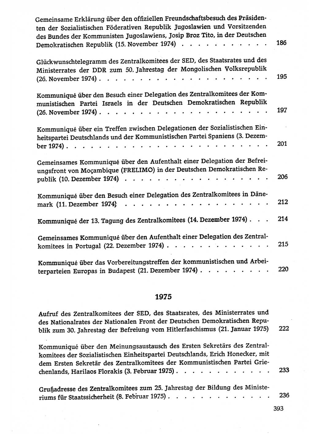 Dokumente der Sozialistischen Einheitspartei Deutschlands (SED) [Deutsche Demokratische Republik (DDR)] 1974-1975, Seite 393 (Dok. SED DDR 1978, Bd. ⅩⅤ, S. 393)