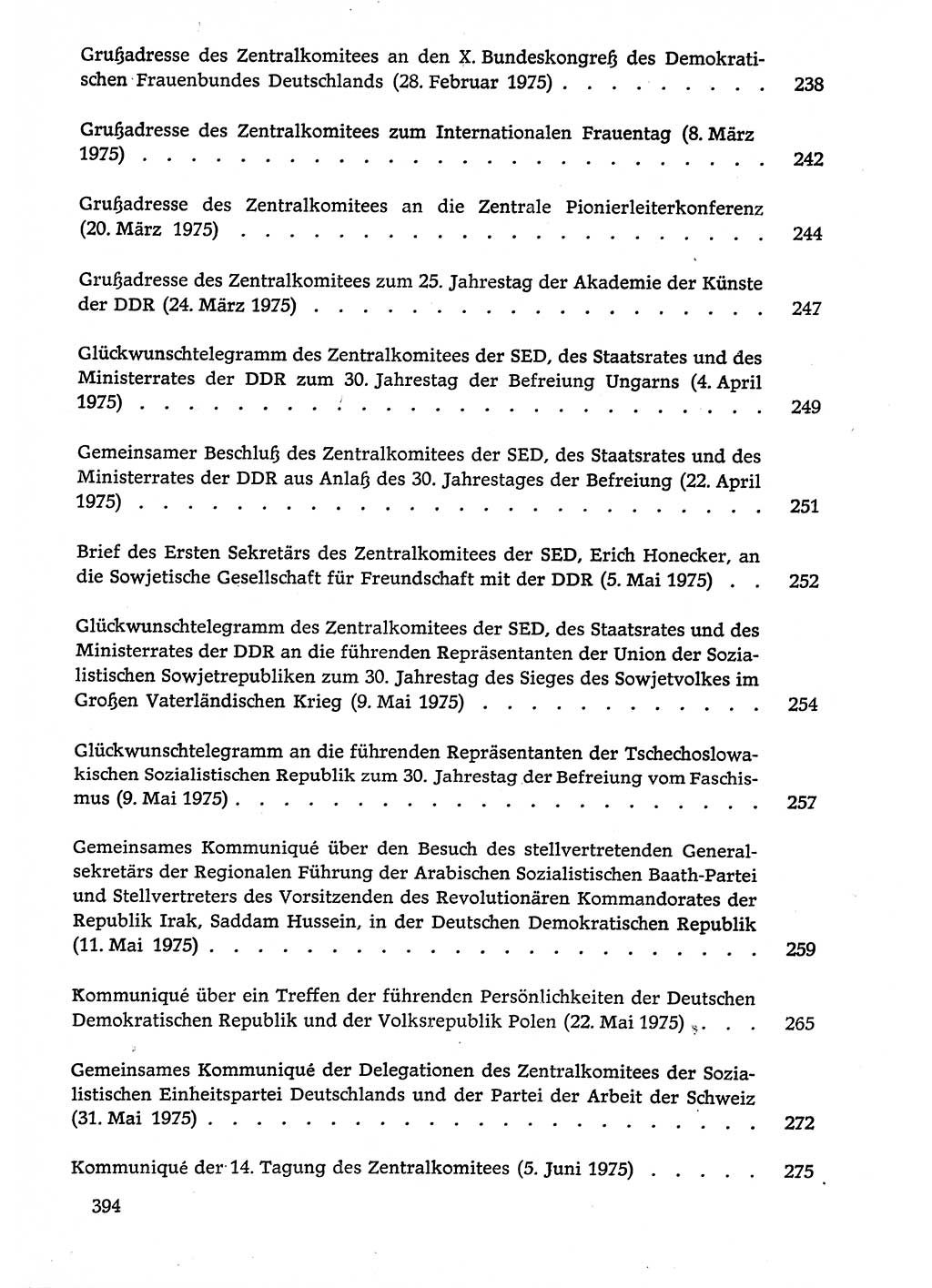 Dokumente der Sozialistischen Einheitspartei Deutschlands (SED) [Deutsche Demokratische Republik (DDR)] 1974-1975, Seite 394 (Dok. SED DDR 1978, Bd. ⅩⅤ, S. 394)