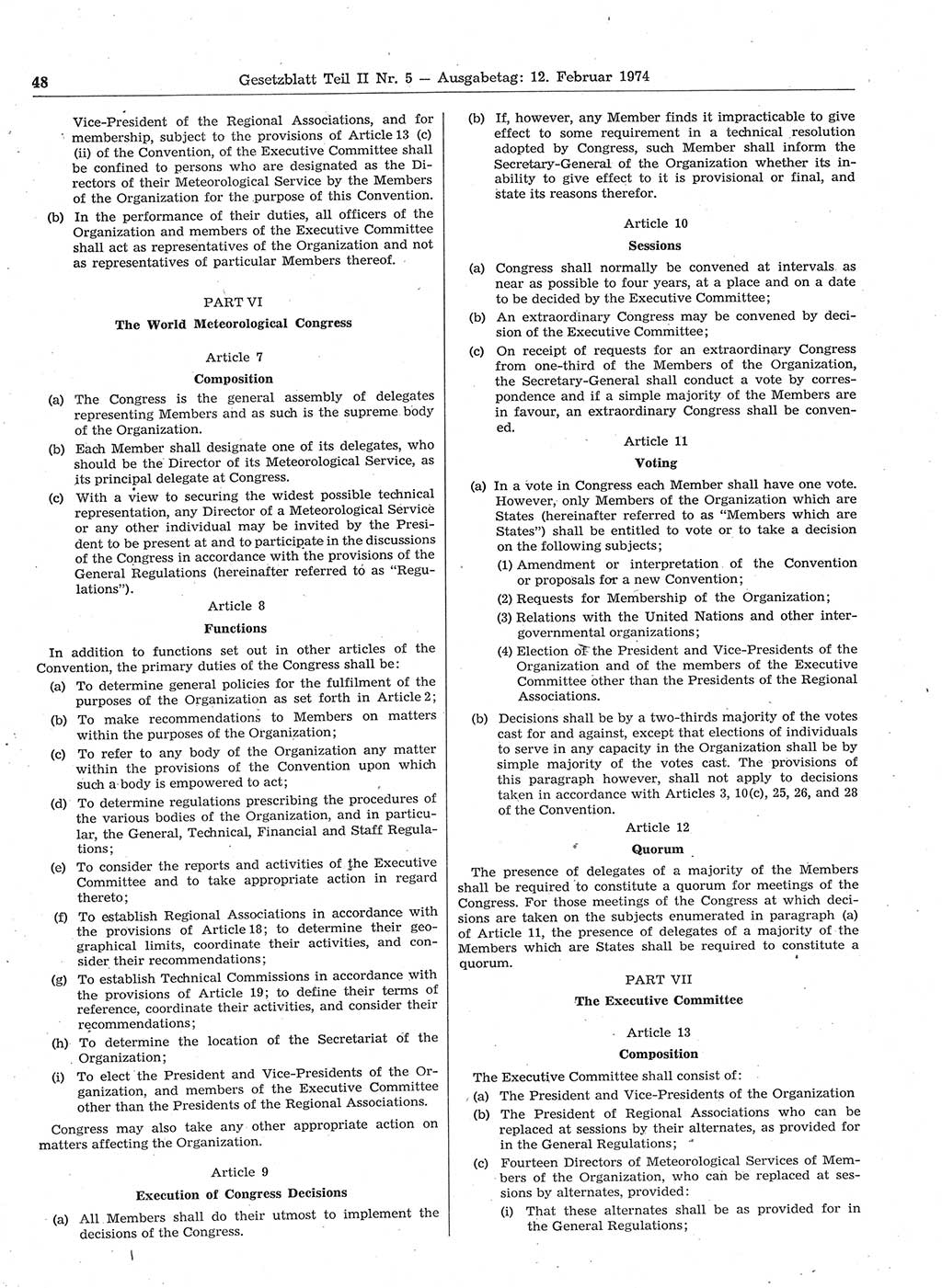 Gesetzblatt (GBl.) der Deutschen Demokratischen Republik (DDR) Teil ⅠⅠ 1974, Seite 48 (GBl. DDR ⅠⅠ 1974, S. 48)