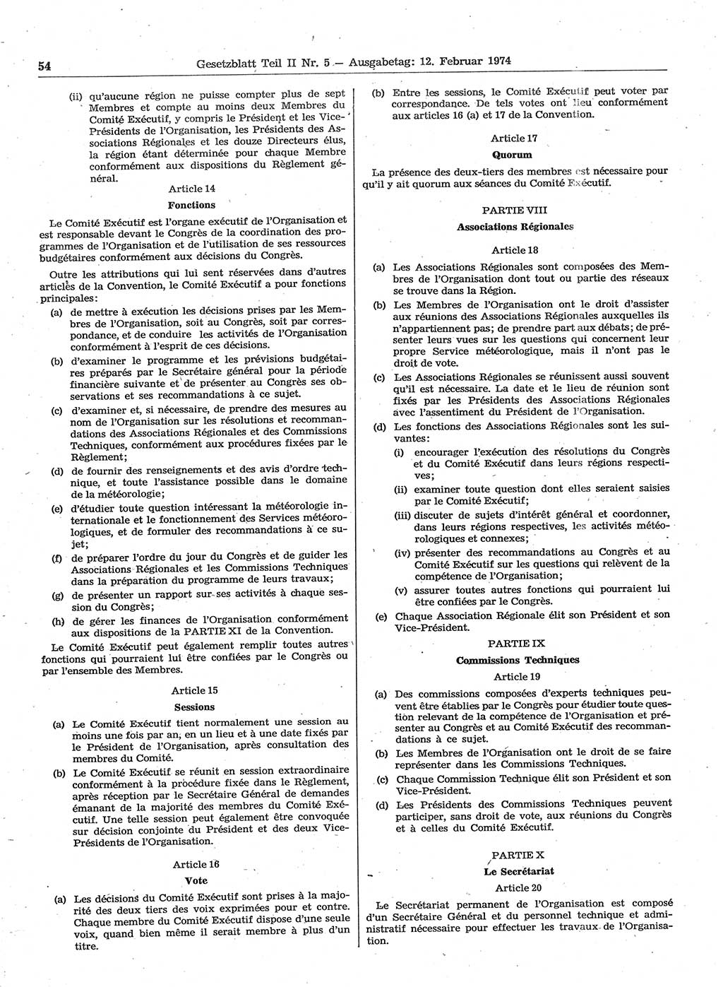 Gesetzblatt (GBl.) der Deutschen Demokratischen Republik (DDR) Teil ⅠⅠ 1974, Seite 54 (GBl. DDR ⅠⅠ 1974, S. 54)