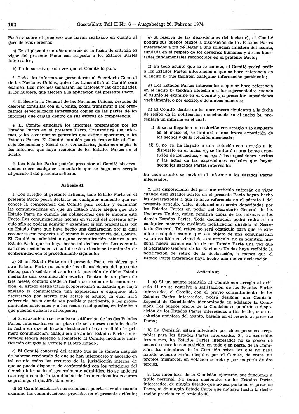 Gesetzblatt (GBl.) der Deutschen Demokratischen Republik (DDR) Teil ⅠⅠ 1974, Seite 102 (GBl. DDR ⅠⅠ 1974, S. 102)