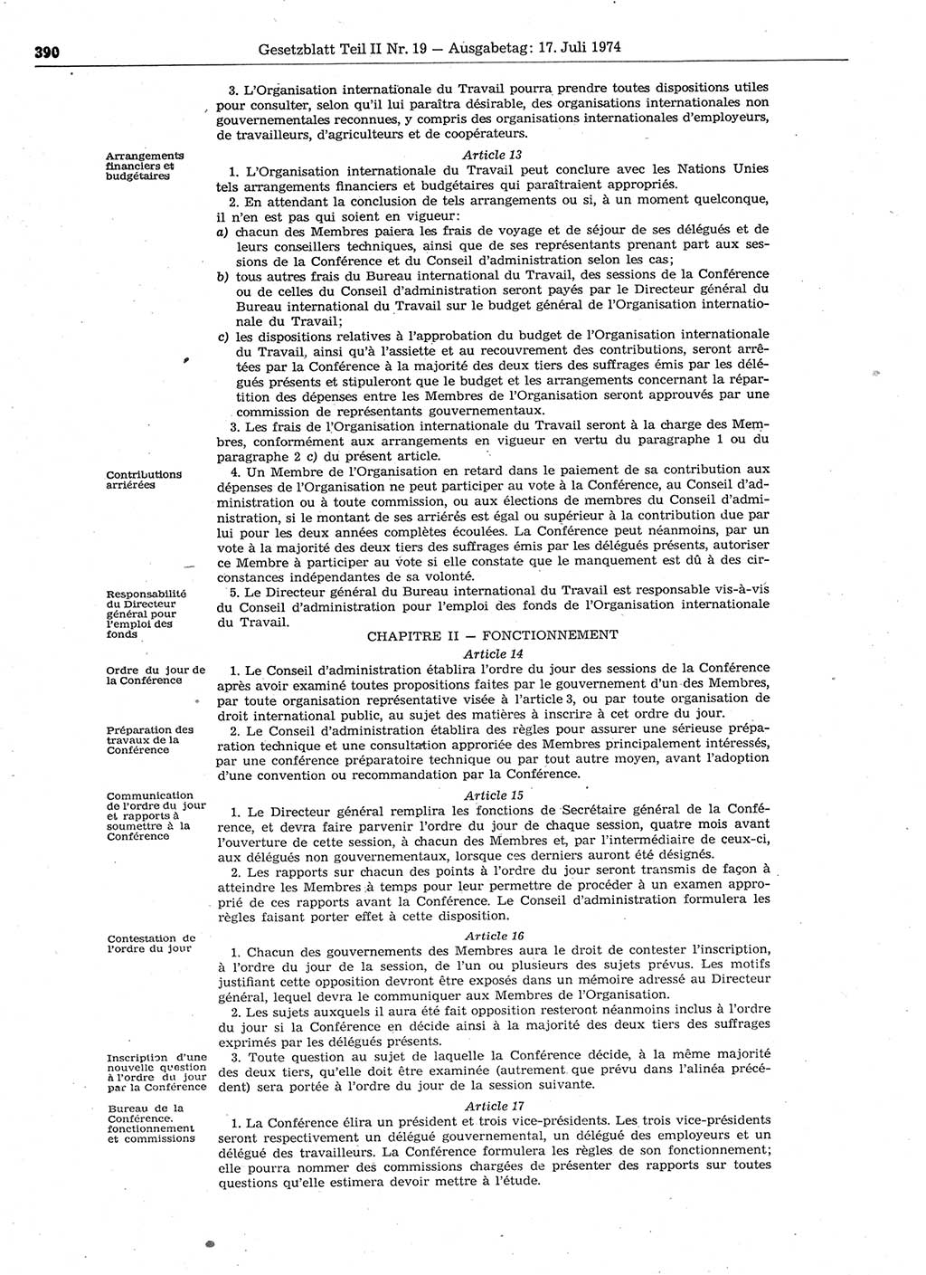 Gesetzblatt (GBl.) der Deutschen Demokratischen Republik (DDR) Teil ⅠⅠ 1974, Seite 390 (GBl. DDR ⅠⅠ 1974, S. 390)
