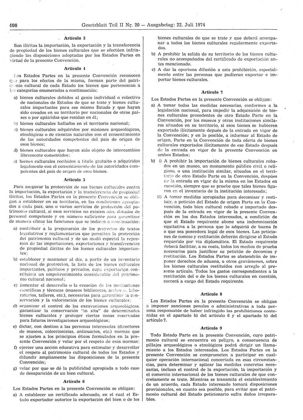 Gesetzblatt (GBl.) der Deutschen Demokratischen Republik (DDR) Teil ⅠⅠ 1974, Seite 408 (GBl. DDR ⅠⅠ 1974, S. 408)