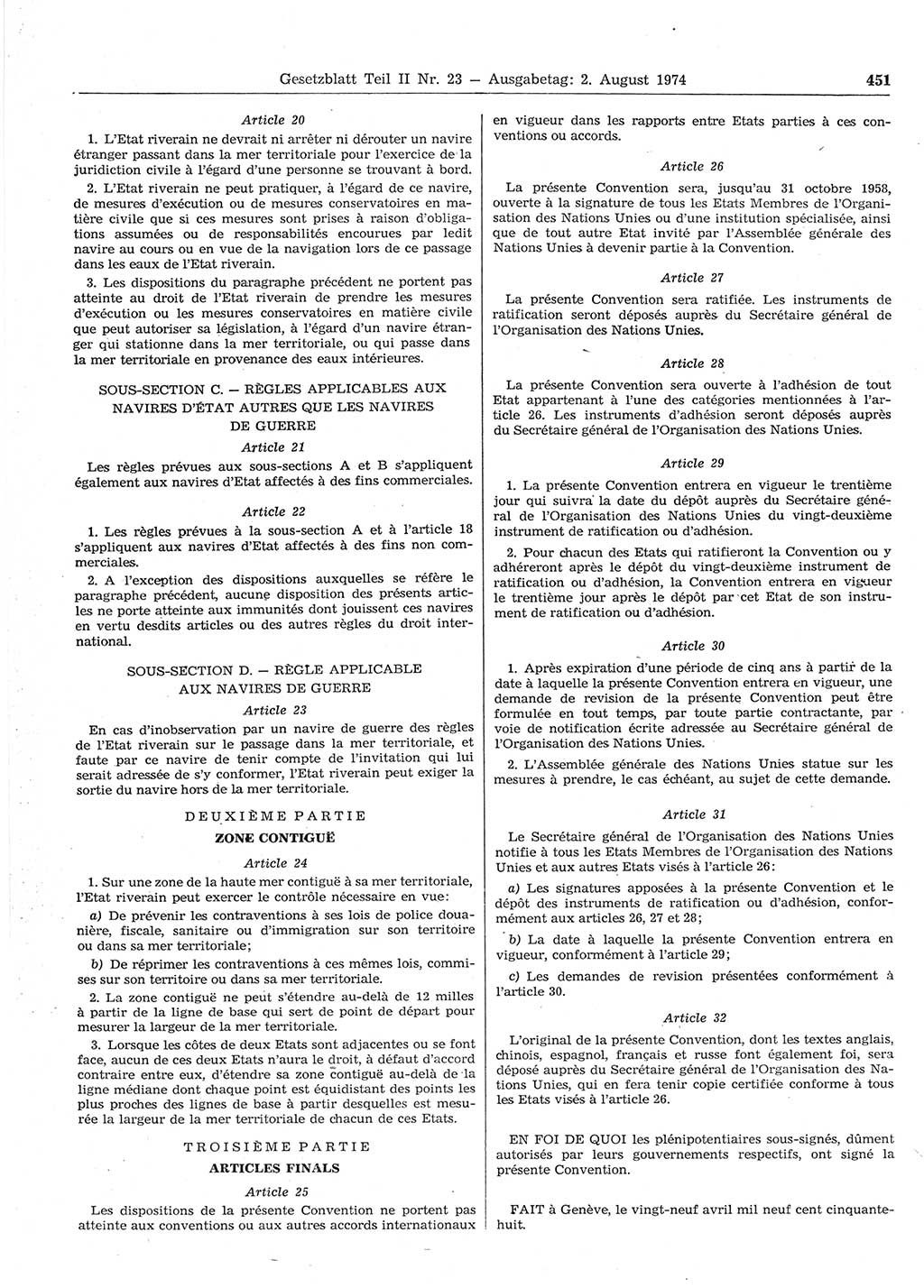 Gesetzblatt (GBl.) der Deutschen Demokratischen Republik (DDR) Teil ⅠⅠ 1974, Seite 451 (GBl. DDR ⅠⅠ 1974, S. 451)