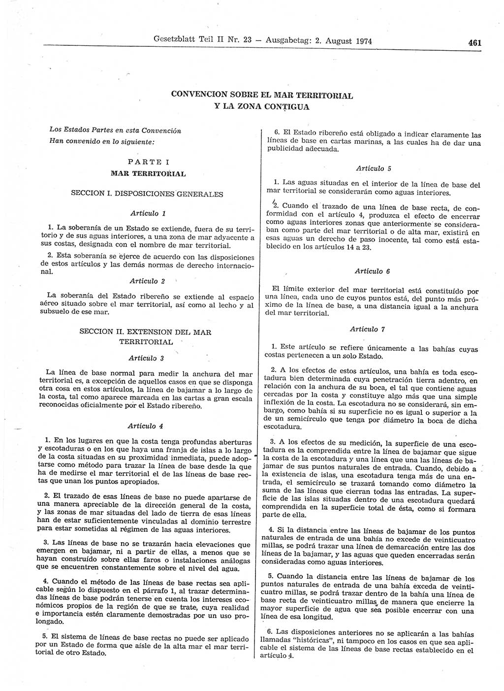 Gesetzblatt (GBl.) der Deutschen Demokratischen Republik (DDR) Teil ⅠⅠ 1974, Seite 461 (GBl. DDR ⅠⅠ 1974, S. 461)
