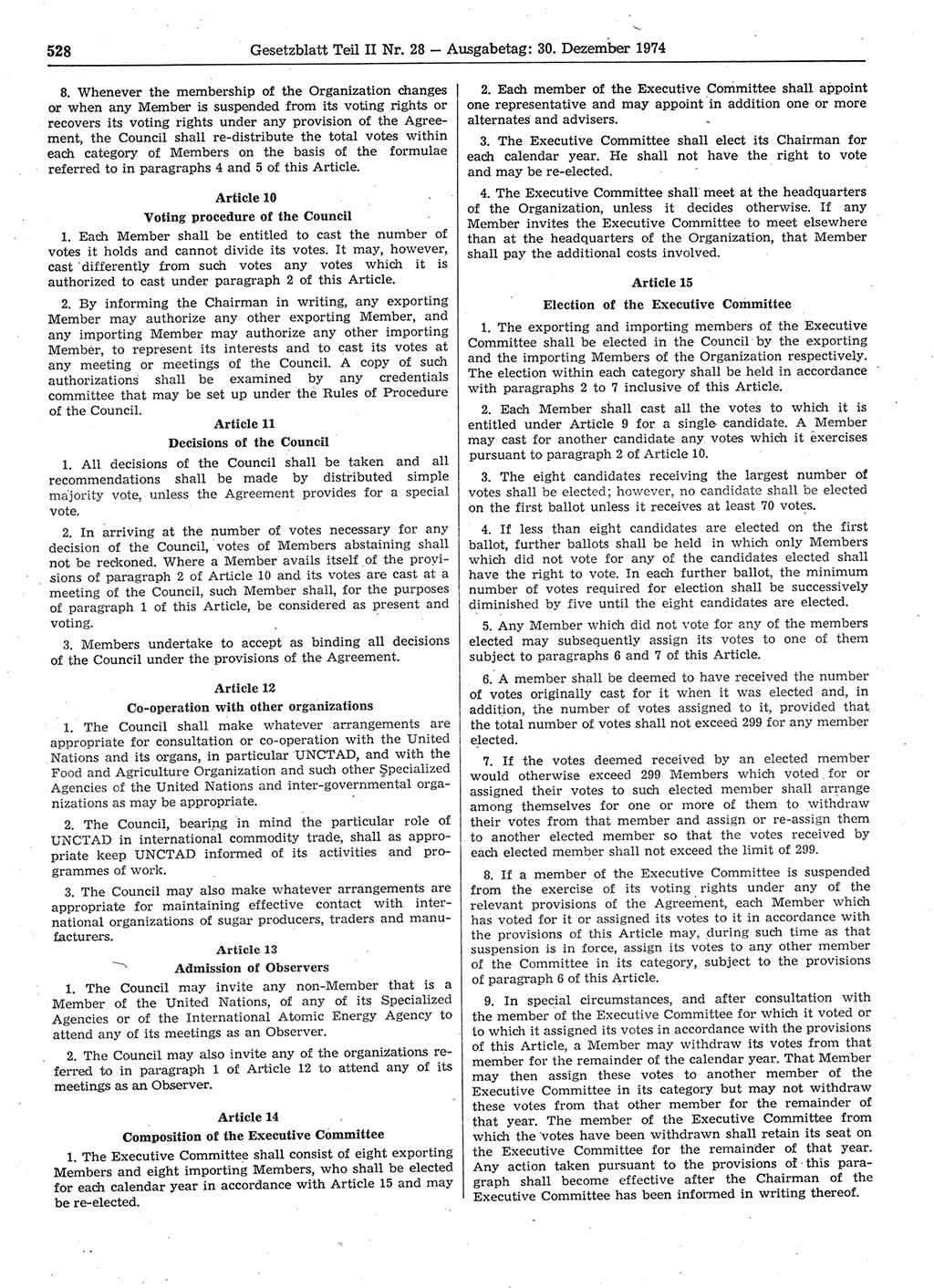 Gesetzblatt (GBl.) der Deutschen Demokratischen Republik (DDR) Teil ⅠⅠ 1974, Seite 528 (GBl. DDR ⅠⅠ 1974, S. 528)