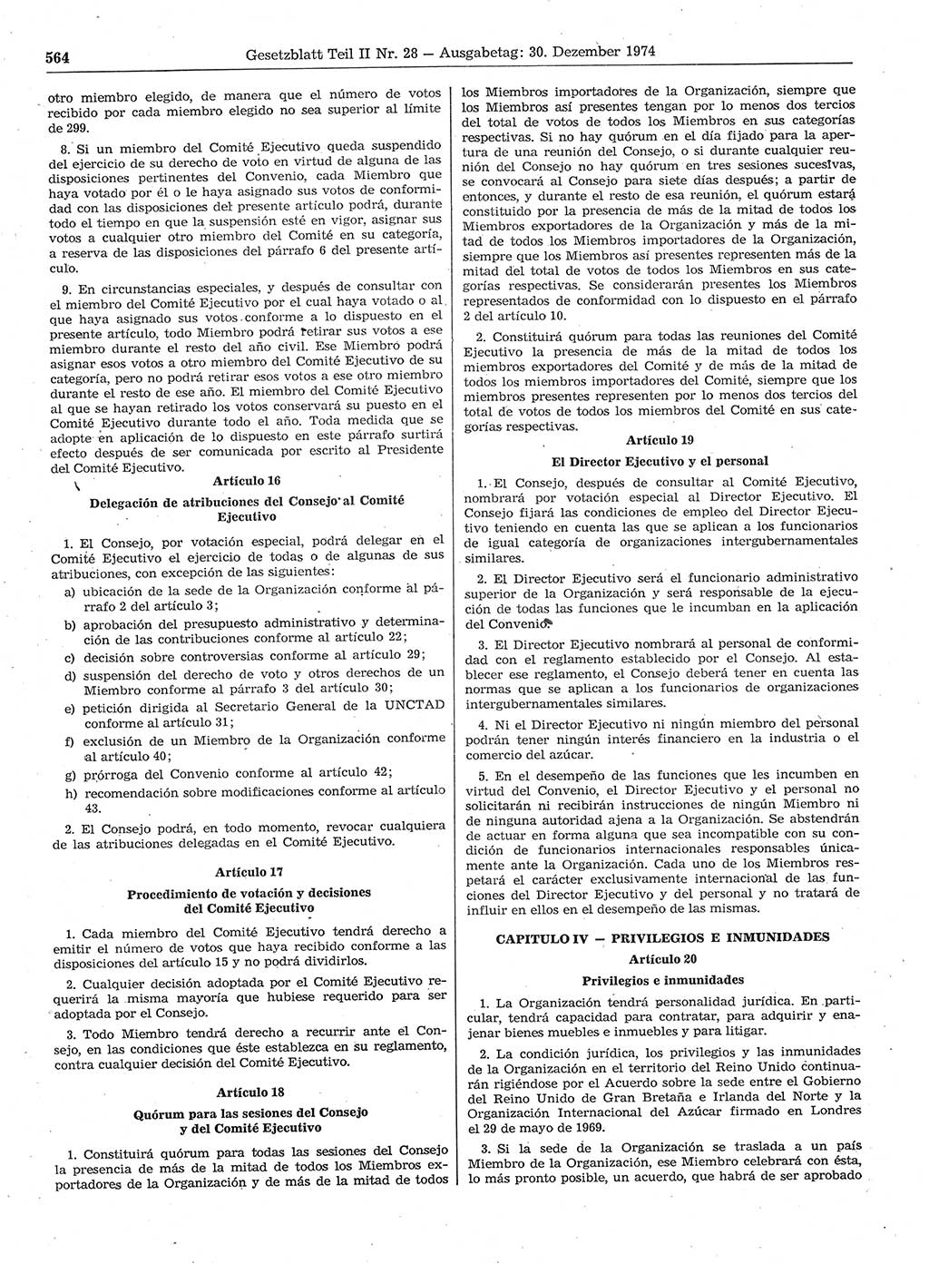 Gesetzblatt (GBl.) der Deutschen Demokratischen Republik (DDR) Teil ⅠⅠ 1974, Seite 564 (GBl. DDR ⅠⅠ 1974, S. 564)