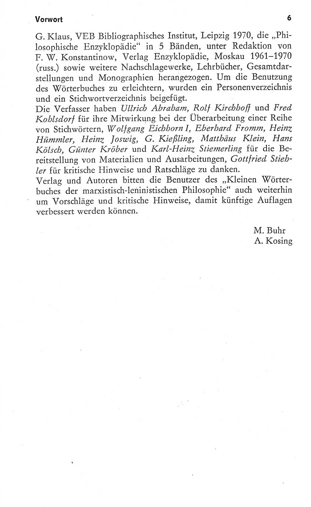 Kleines Wörterbuch der marxistisch-leninistischen Philosophie [Deutsche Demokratische Republik (DDR)] 1974, Seite 6 (Kl. Wb. ML Phil. DDR 1974, S. 6)