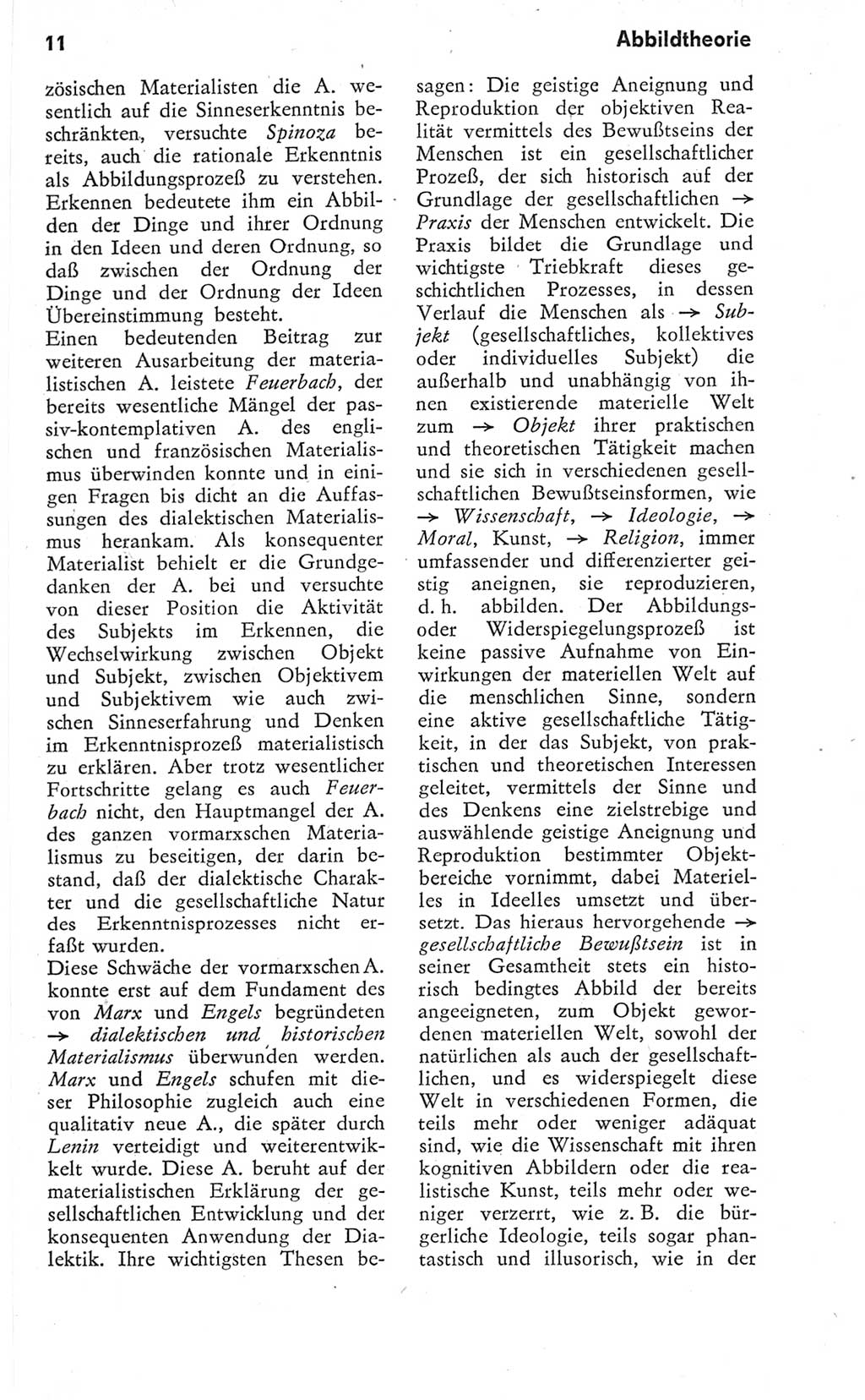 Kleines Wörterbuch der marxistisch-leninistischen Philosophie [Deutsche Demokratische Republik (DDR)] 1974, Seite 11 (Kl. Wb. ML Phil. DDR 1974, S. 11)