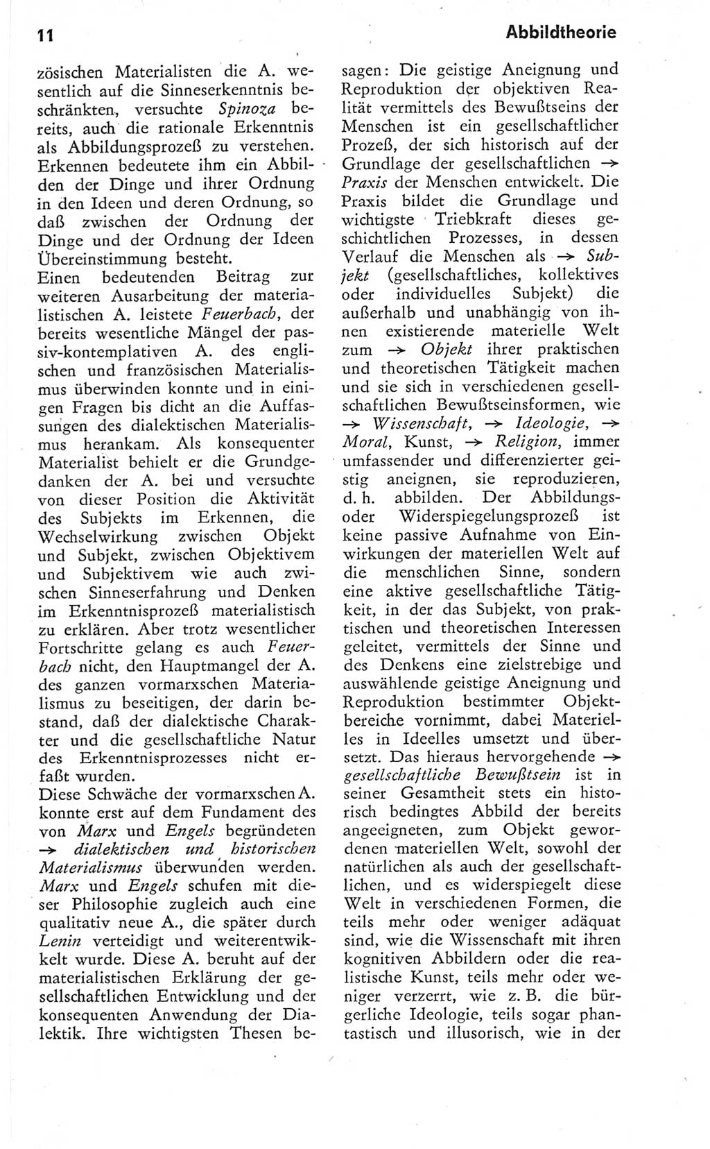 Kleines Wörterbuch der marxistisch-leninistischen Philosophie [Deutsche Demokratische Republik (DDR)] 1974, Seite 11 (Kl. Wb. ML Phil. DDR 1974, S. 11)
