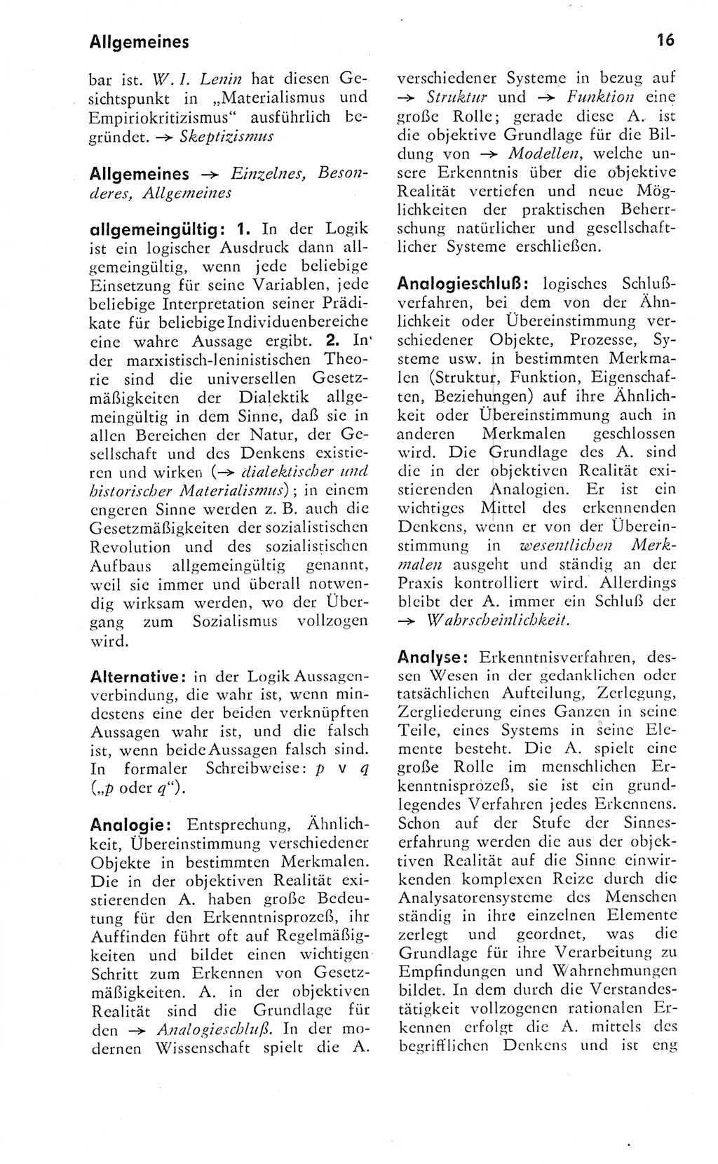 Kleines Wörterbuch der marxistisch-leninistischen Philosophie [Deutsche Demokratische Republik (DDR)] 1974, Seite 16 (Kl. Wb. ML Phil. DDR 1974, S. 16)