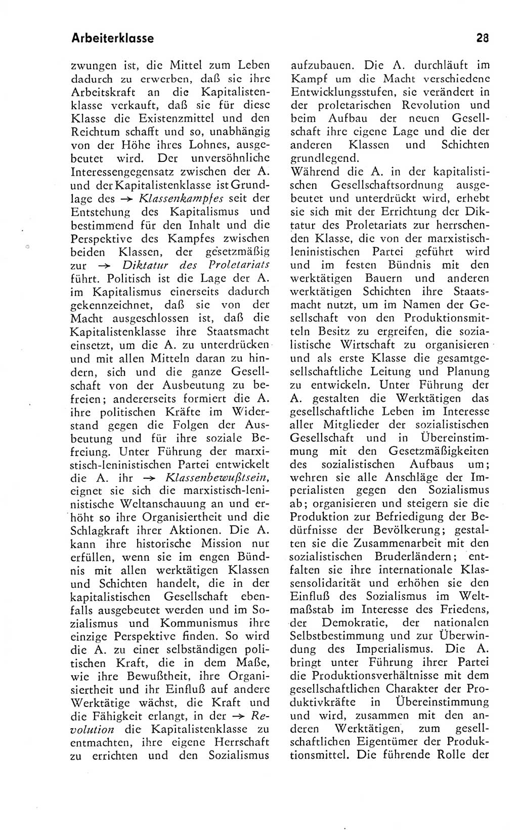 Kleines Wörterbuch der marxistisch-leninistischen Philosophie [Deutsche Demokratische Republik (DDR)] 1974, Seite 28 (Kl. Wb. ML Phil. DDR 1974, S. 28)