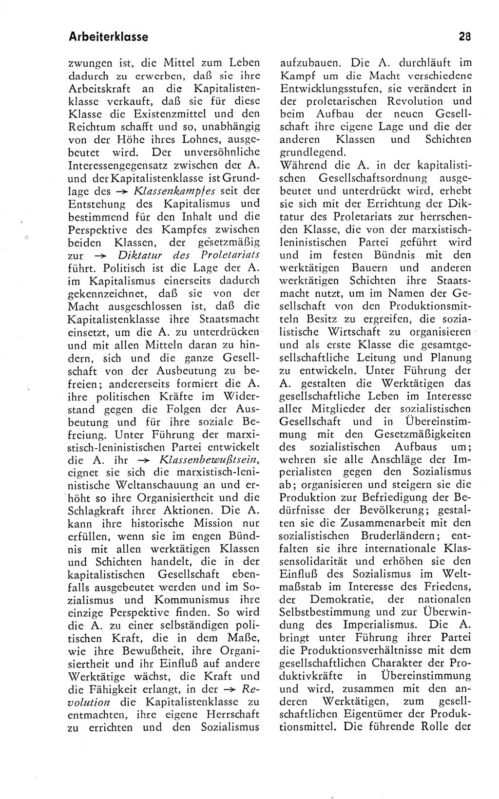 Kleines Wörterbuch der marxistisch-leninistischen Philosophie [Deutsche Demokratische Republik (DDR)] 1974, Seite 28 (Kl. Wb. ML Phil. DDR 1974, S. 28)