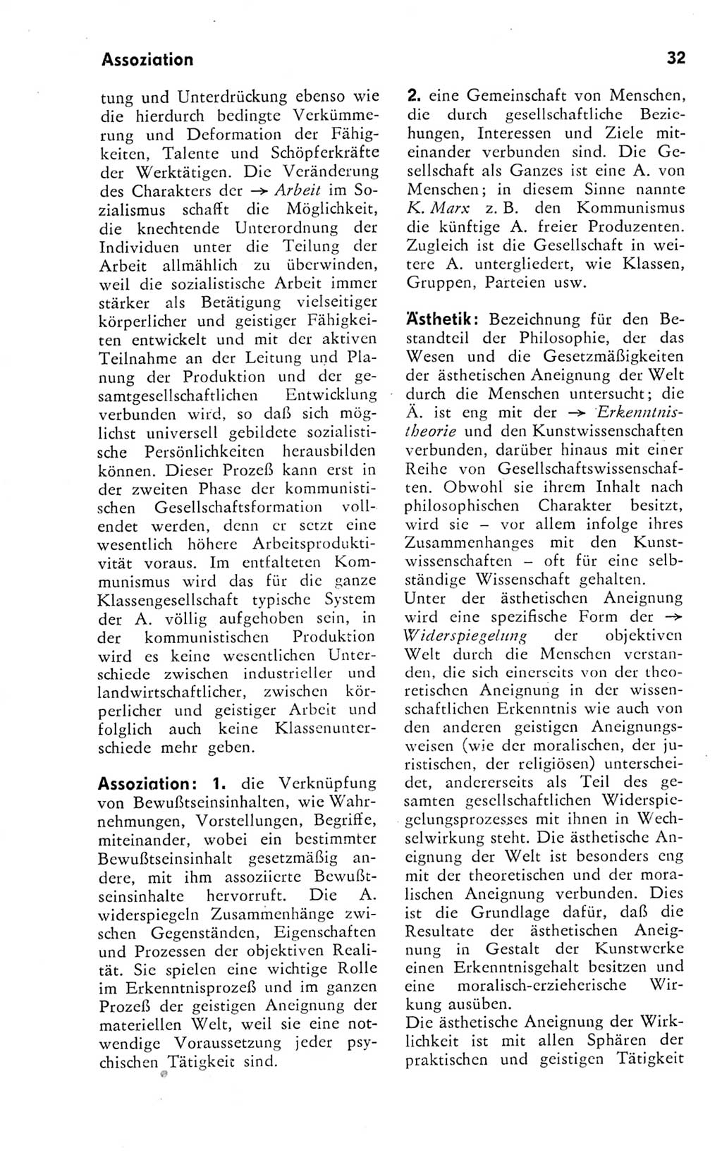 Kleines Wörterbuch der marxistisch-leninistischen Philosophie [Deutsche Demokratische Republik (DDR)] 1974, Seite 32 (Kl. Wb. ML Phil. DDR 1974, S. 32)