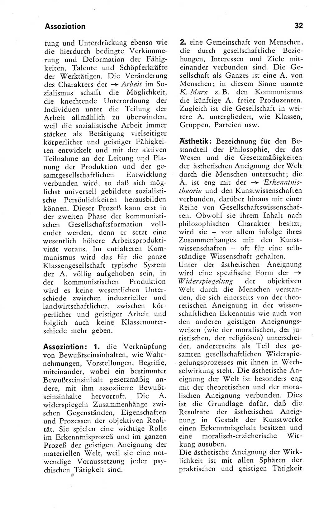 Kleines Wörterbuch der marxistisch-leninistischen Philosophie [Deutsche Demokratische Republik (DDR)] 1974, Seite 32 (Kl. Wb. ML Phil. DDR 1974, S. 32)