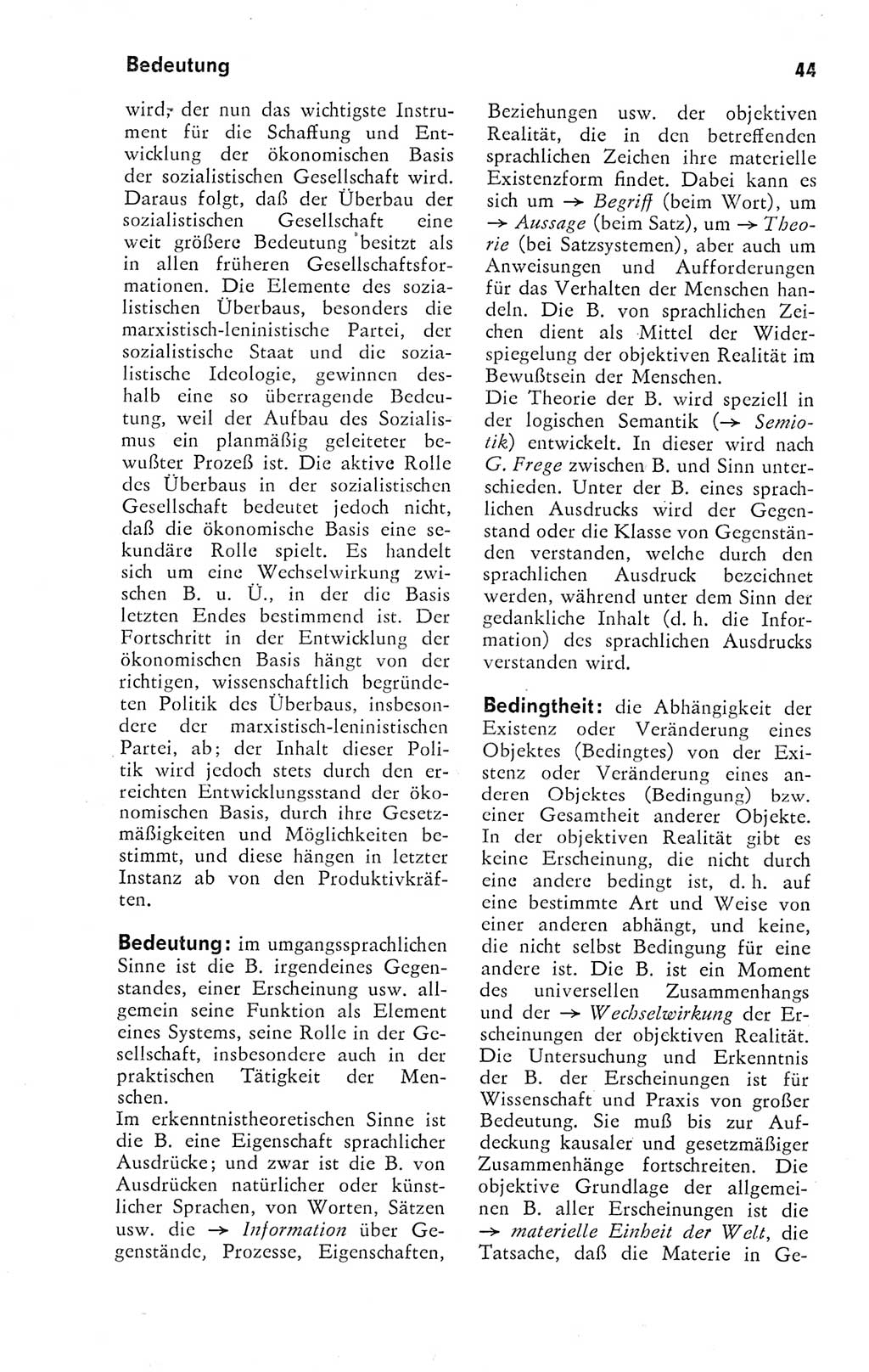 Kleines Wörterbuch der marxistisch-leninistischen Philosophie [Deutsche Demokratische Republik (DDR)] 1974, Seite 44 (Kl. Wb. ML Phil. DDR 1974, S. 44)