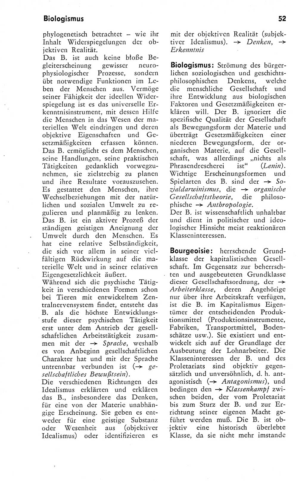 Kleines Wörterbuch der marxistisch-leninistischen Philosophie [Deutsche Demokratische Republik (DDR)] 1974, Seite 52 (Kl. Wb. ML Phil. DDR 1974, S. 52)