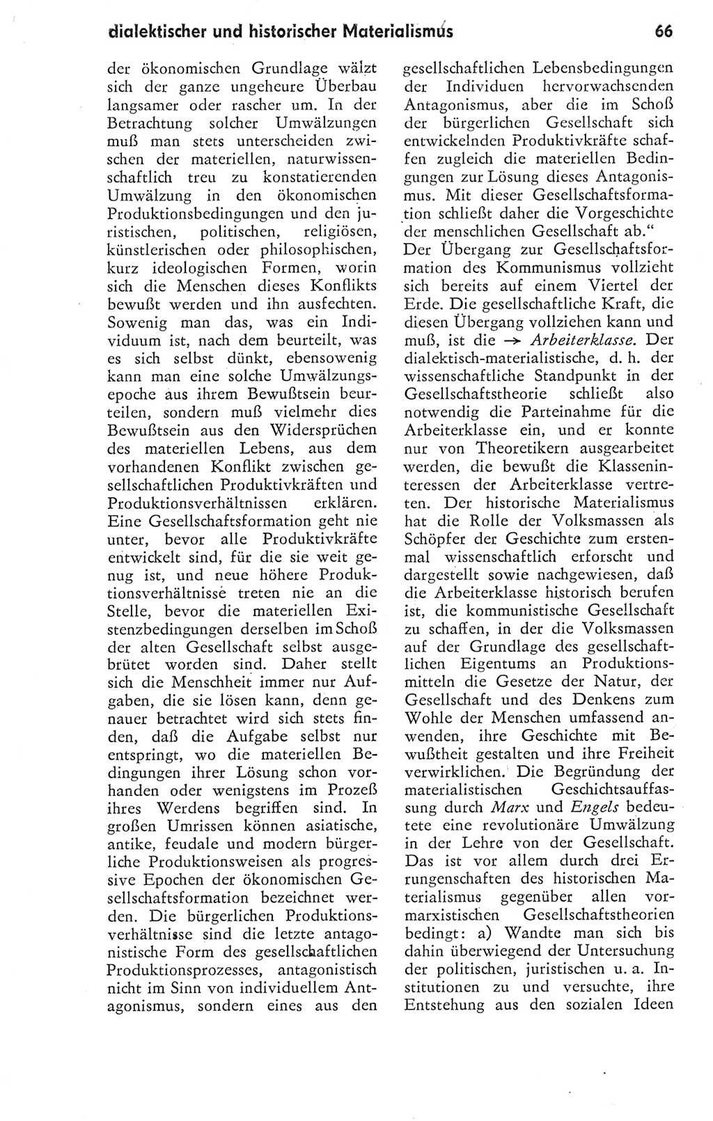 Kleines Wörterbuch der marxistisch-leninistischen Philosophie [Deutsche Demokratische Republik (DDR)] 1974, Seite 66 (Kl. Wb. ML Phil. DDR 1974, S. 66)