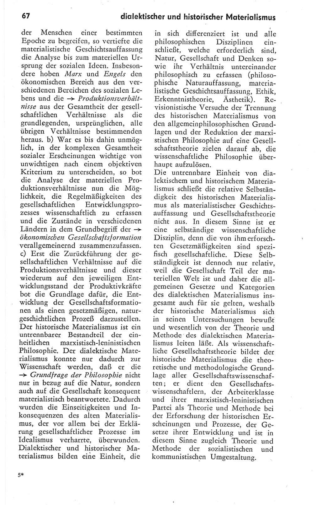 Kleines Wörterbuch der marxistisch-leninistischen Philosophie [Deutsche Demokratische Republik (DDR)] 1974, Seite 67 (Kl. Wb. ML Phil. DDR 1974, S. 67)