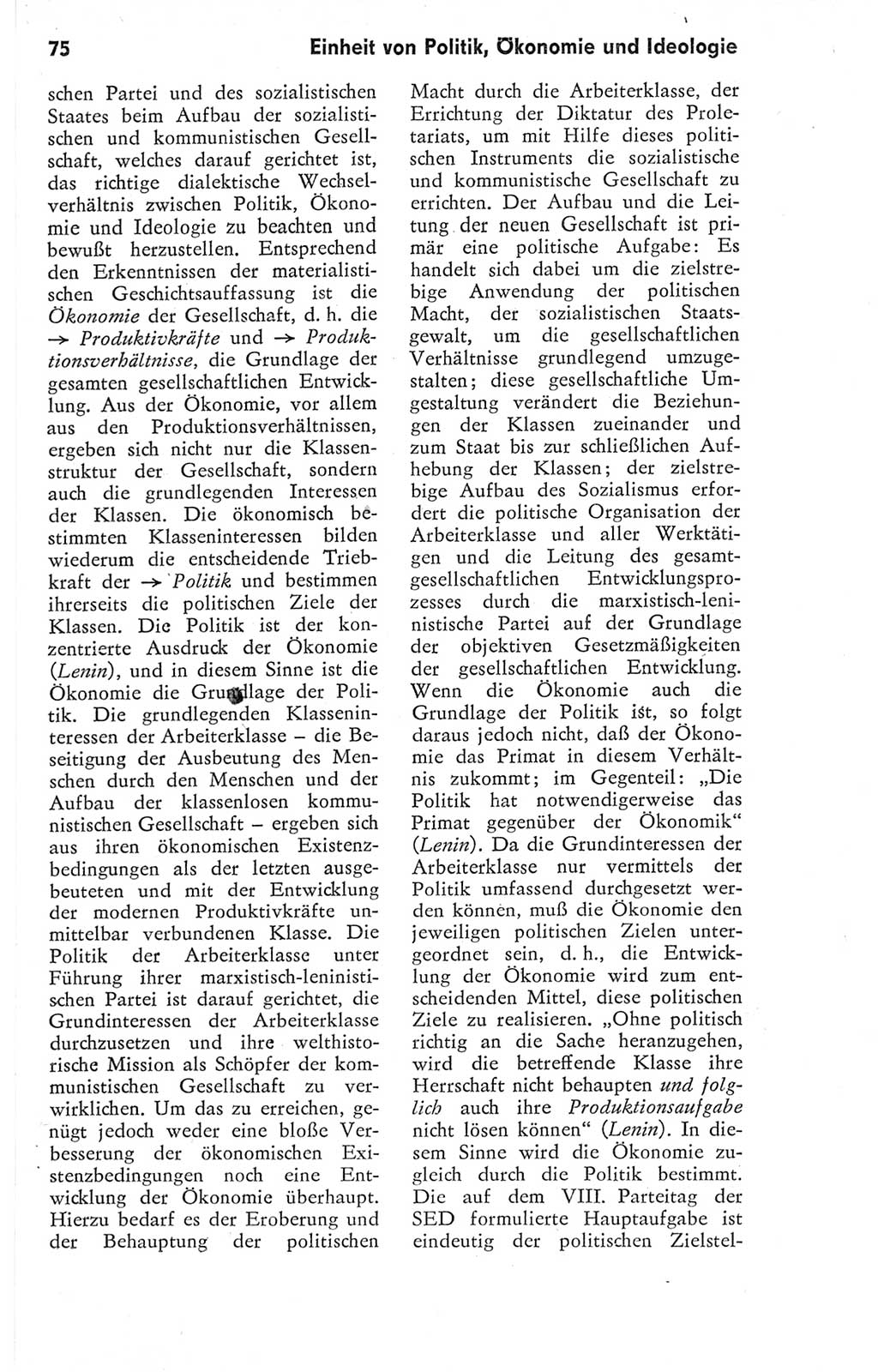 Kleines Wörterbuch der marxistisch-leninistischen Philosophie [Deutsche Demokratische Republik (DDR)] 1974, Seite 75 (Kl. Wb. ML Phil. DDR 1974, S. 75)