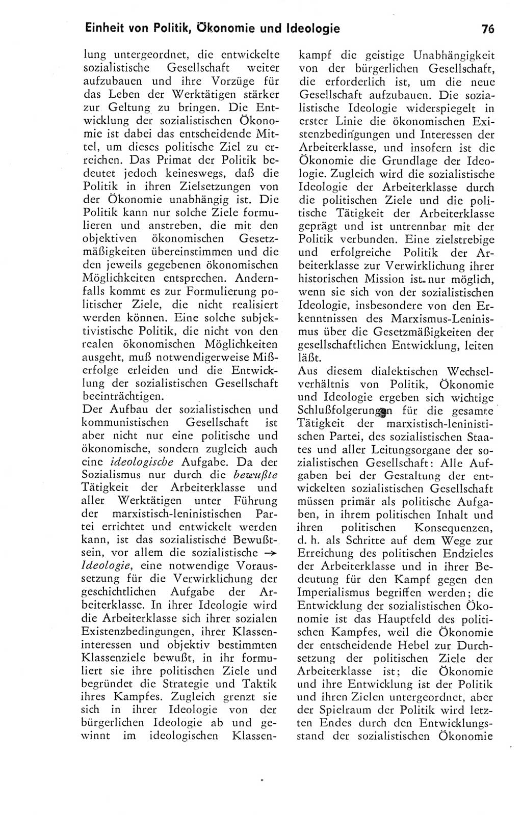 Kleines Wörterbuch der marxistisch-leninistischen Philosophie [Deutsche Demokratische Republik (DDR)] 1974, Seite 76 (Kl. Wb. ML Phil. DDR 1974, S. 76)