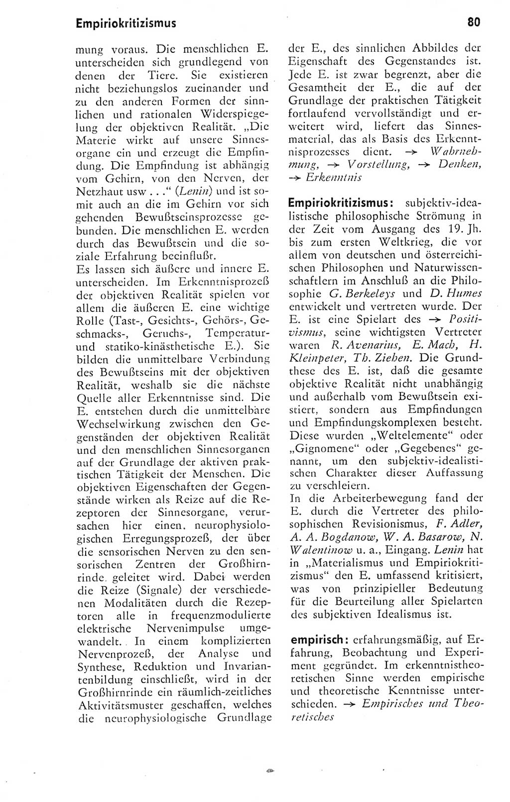 Kleines Wörterbuch der marxistisch-leninistischen Philosophie [Deutsche Demokratische Republik (DDR)] 1974, Seite 80 (Kl. Wb. ML Phil. DDR 1974, S. 80)