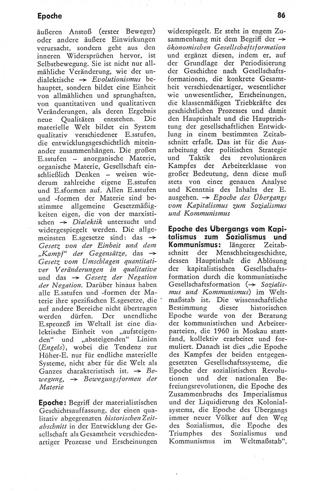 Kleines Wörterbuch der marxistisch-leninistischen Philosophie [Deutsche Demokratische Republik (DDR)] 1974, Seite 86 (Kl. Wb. ML Phil. DDR 1974, S. 86)