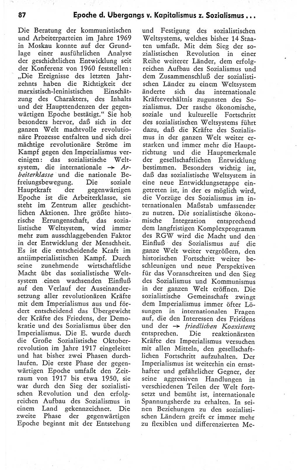 Kleines Wörterbuch der marxistisch-leninistischen Philosophie [Deutsche Demokratische Republik (DDR)] 1974, Seite 87 (Kl. Wb. ML Phil. DDR 1974, S. 87)