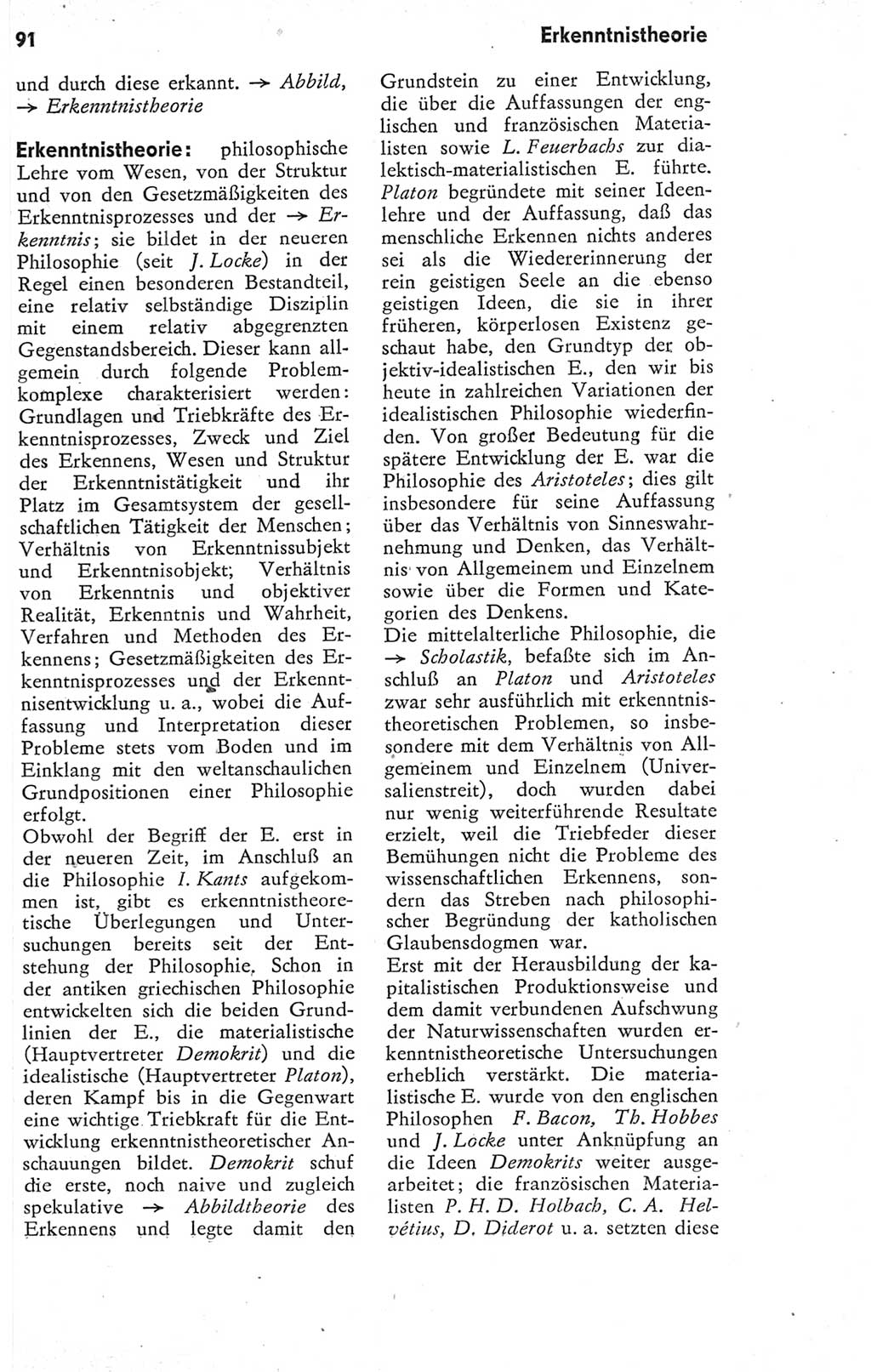 Kleines Wörterbuch der marxistisch-leninistischen Philosophie [Deutsche Demokratische Republik (DDR)] 1974, Seite 91 (Kl. Wb. ML Phil. DDR 1974, S. 91)