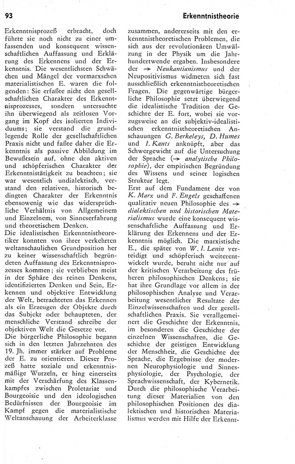 Kleines Wörterbuch der marxistisch-leninistischen Philosophie [Deutsche Demokratische Republik (DDR)] 1974, Seite 93 (Kl. Wb. ML Phil. DDR 1974, S. 93)