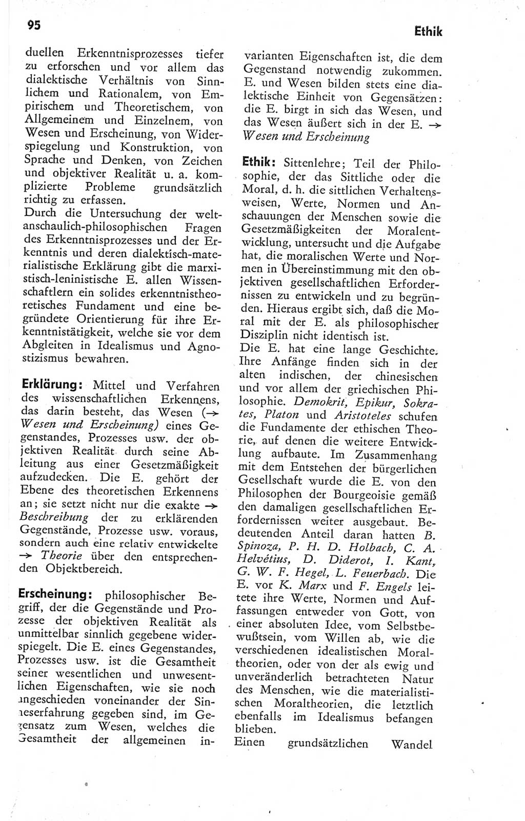 Kleines Wörterbuch der marxistisch-leninistischen Philosophie [Deutsche Demokratische Republik (DDR)] 1974, Seite 95 (Kl. Wb. ML Phil. DDR 1974, S. 95)