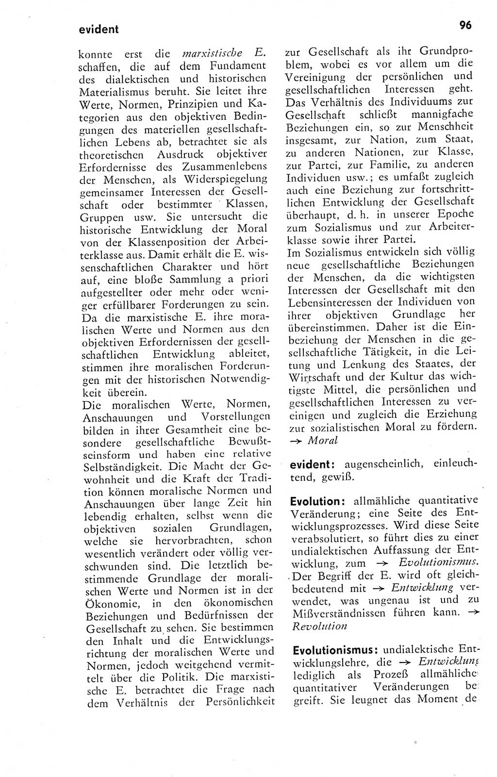 Kleines Wörterbuch der marxistisch-leninistischen Philosophie [Deutsche Demokratische Republik (DDR)] 1974, Seite 96 (Kl. Wb. ML Phil. DDR 1974, S. 96)
