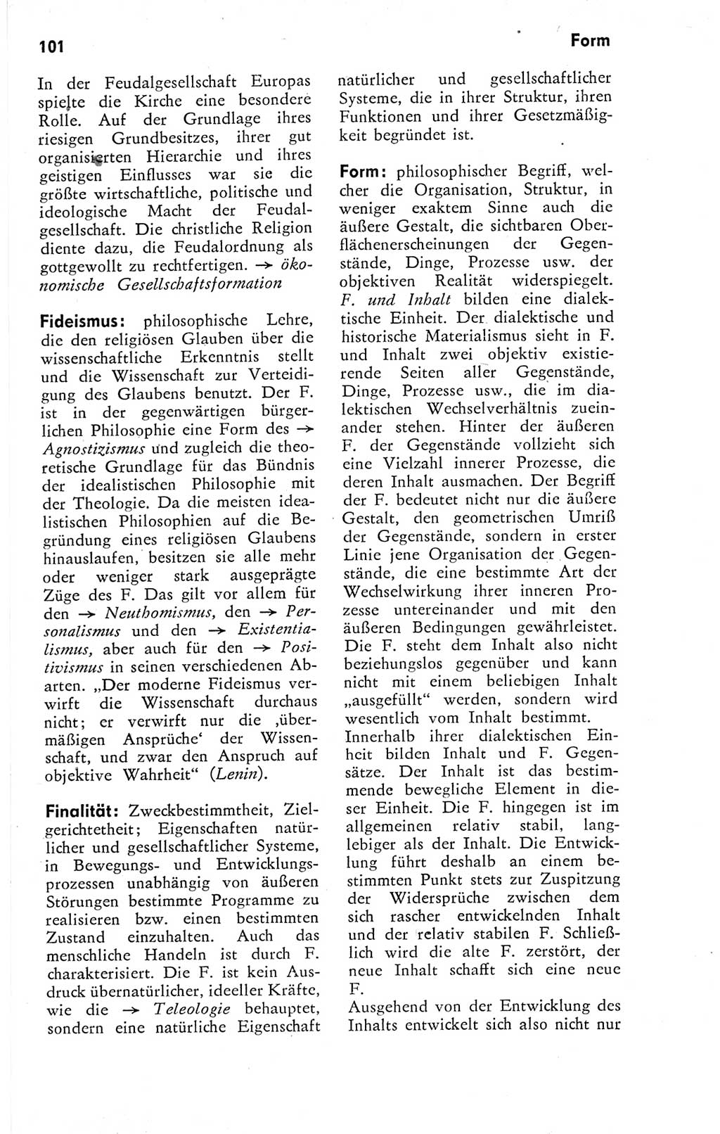 Kleines Wörterbuch der marxistisch-leninistischen Philosophie [Deutsche Demokratische Republik (DDR)] 1974, Seite 101 (Kl. Wb. ML Phil. DDR 1974, S. 101)